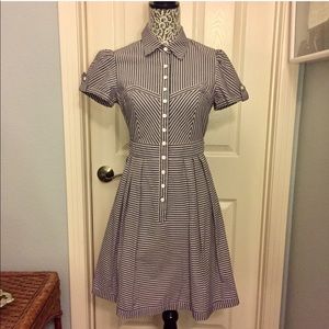 NANETTE LEPORE Striped Button-Down Day Dress (6)